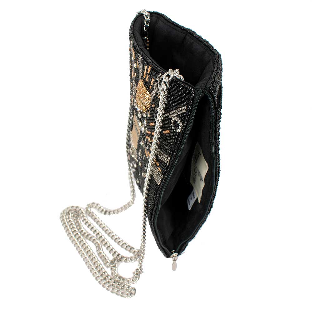 Bubbly Mini Beaded Champagne Bottle Crossbody Handbag