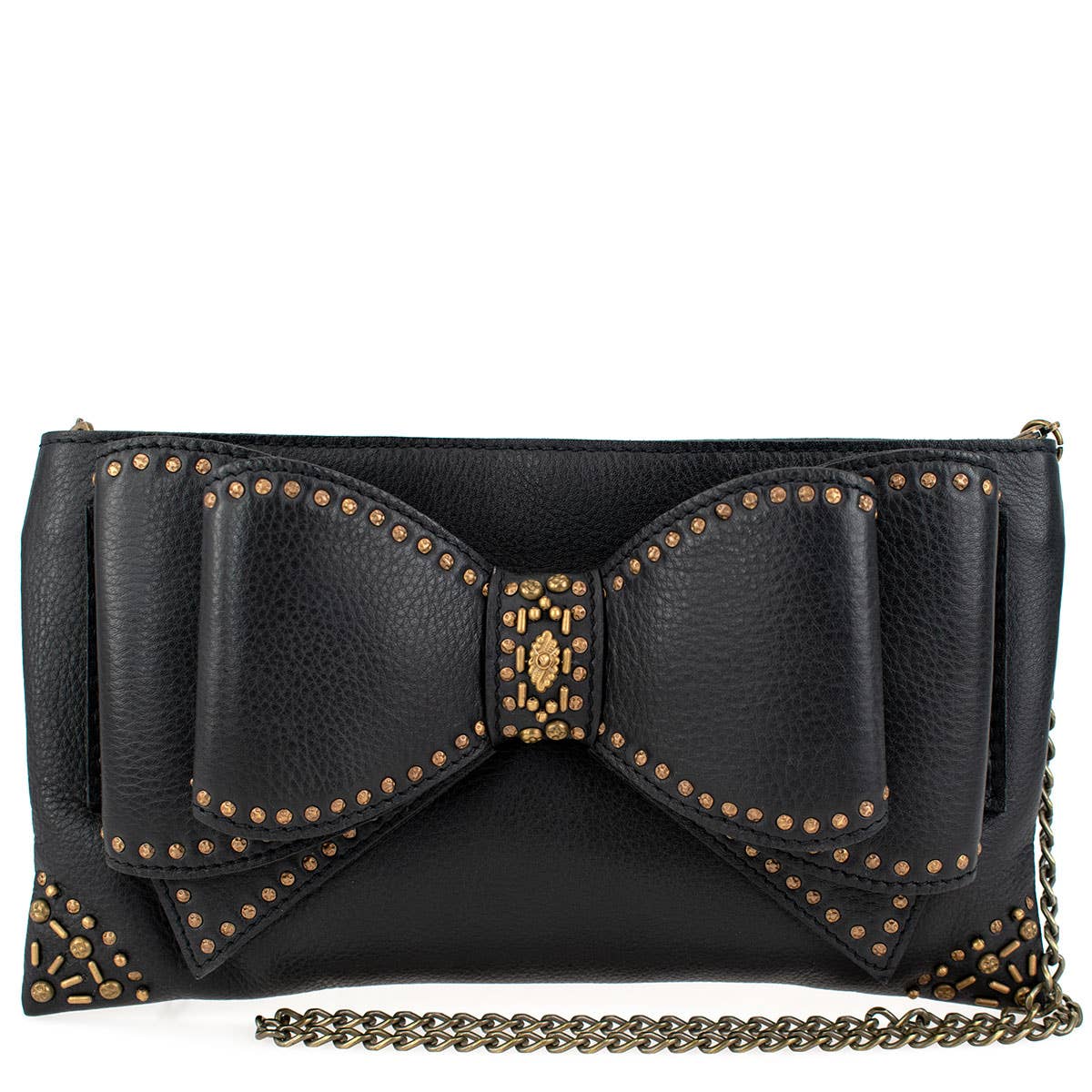 Bowed Over Genuine Leather Bow Crossbody Handbag