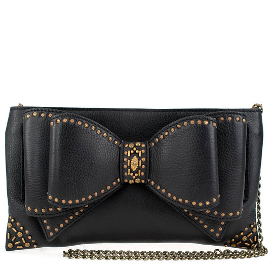 Bowed Over Genuine Leather Bow Crossbody Handbag