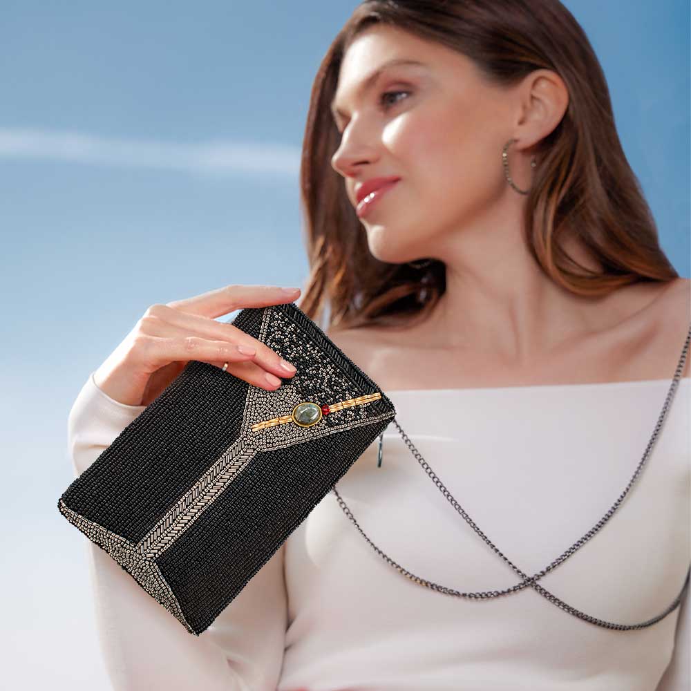 Make It Dirty Beaded Martini Glass Crossbody Phone Bag