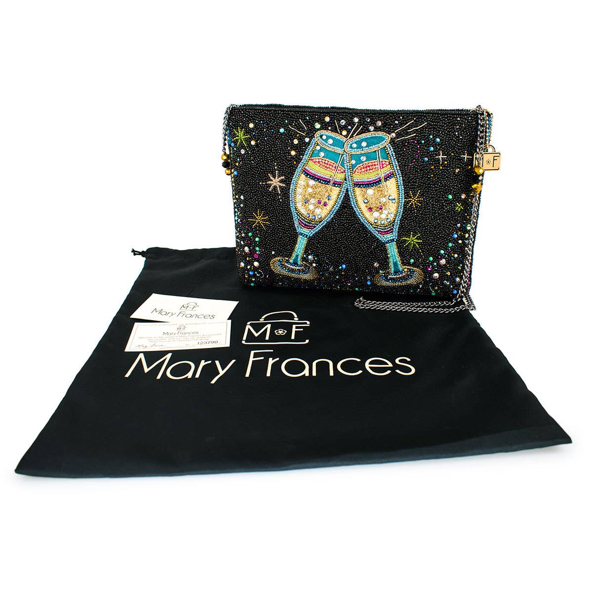 Cheers to That Champagne Beaded Crossbody Handbag