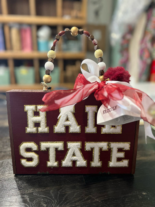 Mississippi State "Hail State"
Cigar Box Purse
